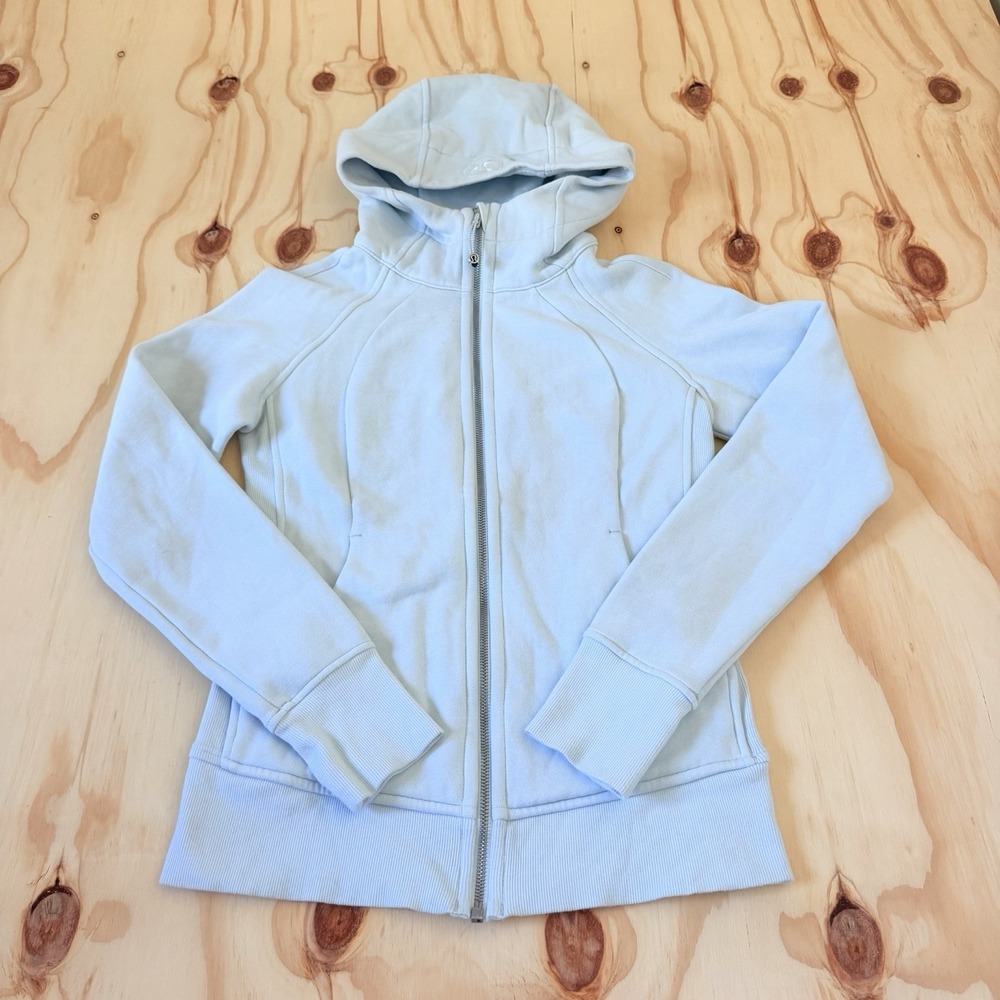Lululemon Scuba Full Zip Hoodie 6 Light Baby Blue Fleece Sweatshirt Balletcore
